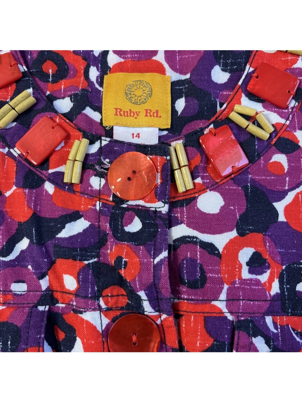Ruby Rd. Red & Purple Floral Beaded Jacket - Picture 4 of 16